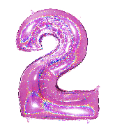 40" Number "2" Fucshia Glitter Holographic Balloons