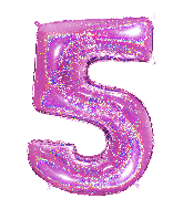 40" Number "5" Fucshia Glitter Holographic Balloons