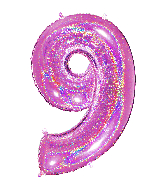 40" Number "9" Fucshia Glitter Holographic Balloons