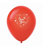 11" I Love You Many Hearts Latex Balloons (25 Count) Red
