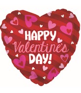 18" Happy Valentine's Day Stripes Foil Balloon