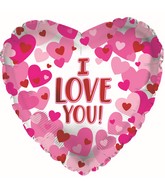 17" I Love You Hearts On Pearl Foil Balloon