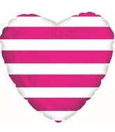 18" Hot Pink Stripes Foil Balloon