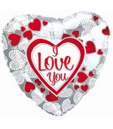 18" I Love You Mosaic Hearts Balloon