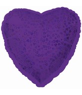 18" Purple Heart Pattern Dazzleloon Balloon