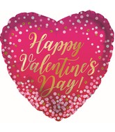 9" Airfill Only Happy Valentine's Day Glitter Dots Foil Balloon