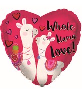 9" Airfill Only Whole Llama Love Foil Balloon