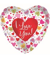 9" Airfill Only I Love You Message Heart Foil Balloon