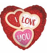 9" Airfill Only I Love You Cookies Heart Foil Balloon