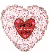36" Happy Valentine's Day Heart N Heart Foil Balloon