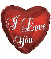 4" Airfill Only I Love You Plain Balloon