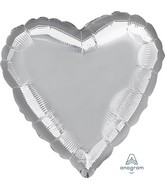 28" Silver Heart Jumbo Heart Foil Balloon