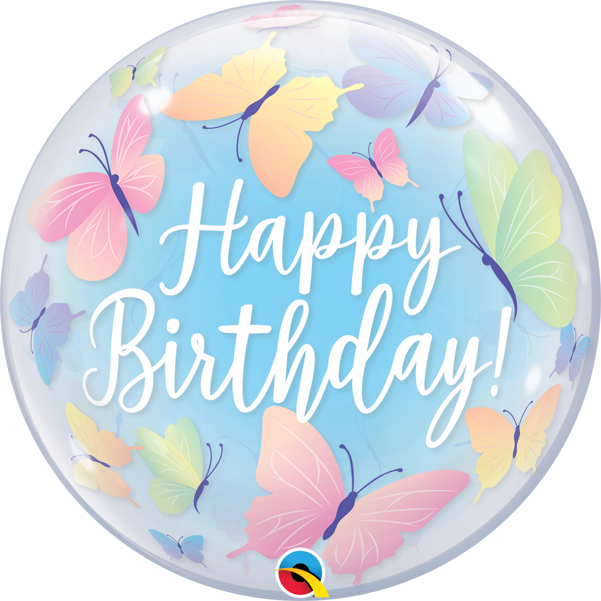 CTI Balloons Foil Balloon 414451 Happy Birthday Flowers/butterfly 17 Multicolor
