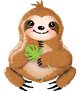 39" Shape Sweet Sloth Foil Balloon