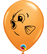 5" Orange (100 Per Bag) Fish Face Latex Balloons