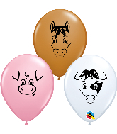 5" (100 Per Bag) Farm Animal Assorted Latex Balloons