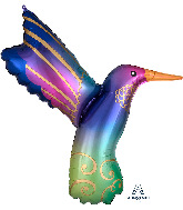 36" Satin Infused Hummingbird SuperShape Foil Balloon