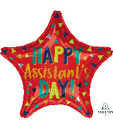 18" Assistant's Day Red Star Foil Balloon