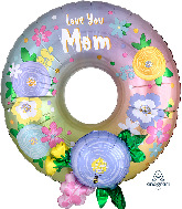 30" Love Mom Wreath Multi-Balloon Foil Balloon