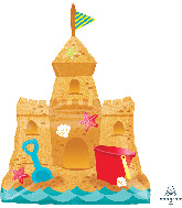 30" Sandcastle Pail & Shovel SuperShape Foil Balloon