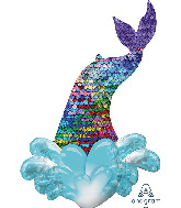39" Mermaid Sequin Tail SuperShape Foil Balloon