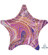 18" Marblez Purple Star Foil Balloon