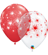 11" Red Clear (50 Per Bag) Fireworks-A-Rnd Latex Balloons