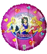 18" Happy Birthday Princess Foil Balloon