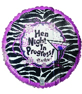 18" Hen Night Progress Foil Balloon