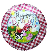 18" Happy Birthday Farm Animals Foil Balloon
