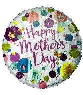 18" Happy Mother's Day Dots Foil Balloon