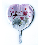 9" Airfill Only Critter My Valentine Foil Balloon