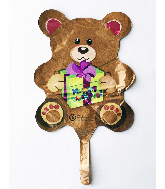 9" Airfill Only Happy Birthday Bear Foil Balloon