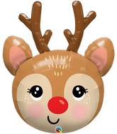 35" Red-Nosed Reindeer Foil Balloon