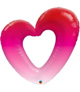 42" Pink Ombre Heart Foil Balloon