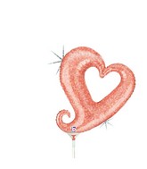14" Airfill Only Chain of Hearts - Rose Gold Foil Balloon