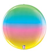 15" Multi-Sided (22" Deflated) Dimensionals Rainbow Globe Foil Balloon