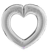 41" Linking Heart Silver Foil Balloon