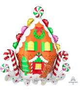 30" SuperShape Gingerbread House Foil Balloon
