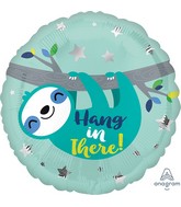 18" Sloth Hang In There Foil Balloon