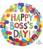 18" Boss's Day Bursty Dots Foil Balloon
