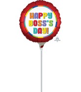 9" Airfill Only Satin Boss's Day Foil Balloon