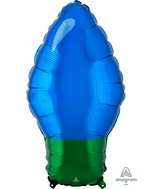 22" Blue Christmas Light Bulb Foil Balloon