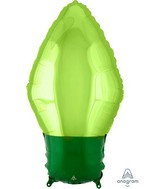 22" Green Christmas Light Bulb Foil Balloon