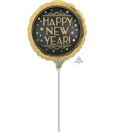 4" Airfill Only Vintage Satin New Year Foil Balloon