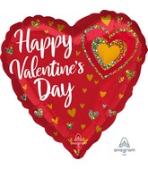 28" Jumbo Happy Valentine's Day Glitter Hearts Foil Balloon