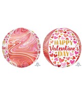 16" Orbz Happy Valentine's Day Marbling Foil Balloon