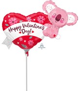 Airfill Only Mini Shape Happy Valentine's Day Koala Foil Balloon