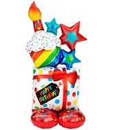 Airfill Only Airloonz Consumer Inflatable Stacked Birthday Icons Foil Balloon