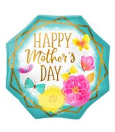 22" SuperShape Happy Mother's Day Gold Trim Octagon Foil Balloon